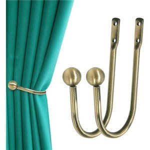 Curtain Holdback, 2 Pcs Wall Mounted Drapery Tiebacks with Screws, Heavy Duty